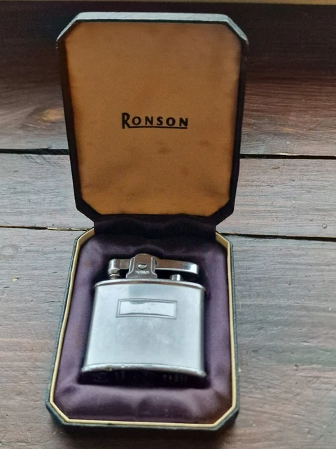 RARE VINTAGE RONSON STANDARD Petrol Lighter With Original Box in ...