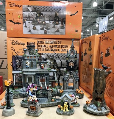 NEW COSTCO DISNEY Halloween Village Musical Haunted House Set 12 Pce