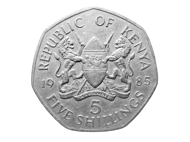 Kenya 1985 5 Shillings Ef Strong Details - Harambee Lion World Coin