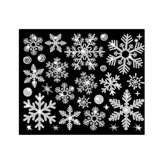 Adesivi da parete fiocco di neve scintillante natalizio festa classe decalcomanie da parete forme