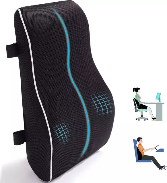 Lumbar Back Support Pillow Memory Foam Cushion for Back Pain Relief