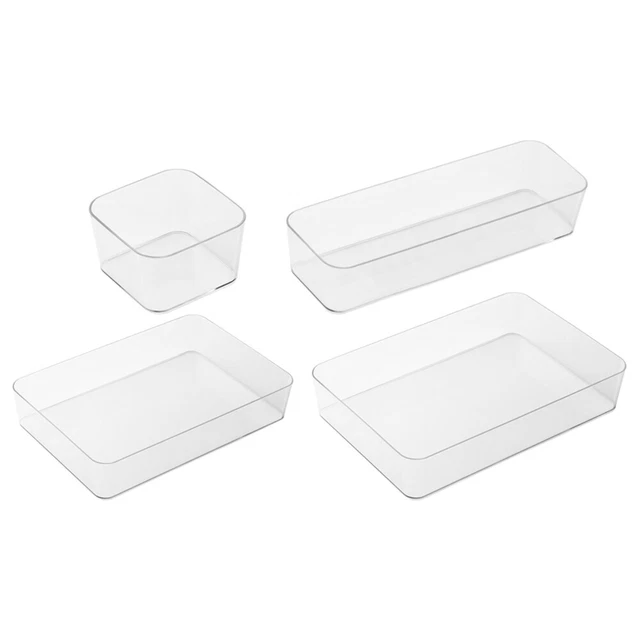 BOÎTE DE RANGEMENT Transparente Coiffeuse Tiroir Bureau Armoire EUR 16