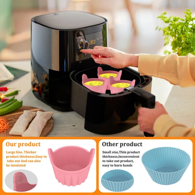 AIR FRYER EGG Moulds, 1/2/4Pack Silicone Ramekins for Air Fryer £3.12