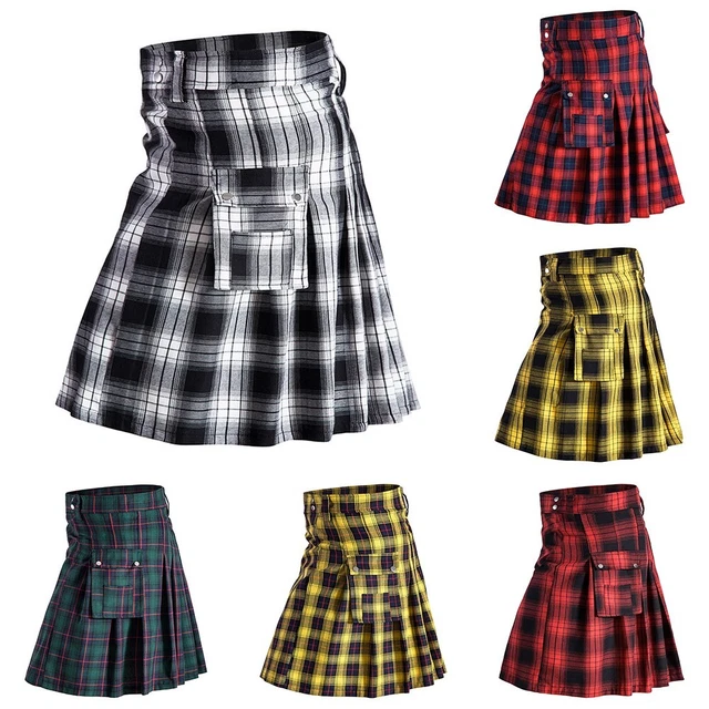 Jupe ??cossaise authentique ?? carreaux tartan design classique pour hommes et f