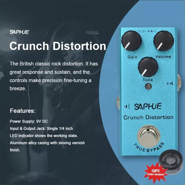 musique pédale pour guitare électrique , overdrive, distorsion neuve, avec adap