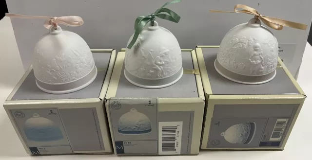 3 Annual Christmas Bell by LLADRO in Original Box. New!