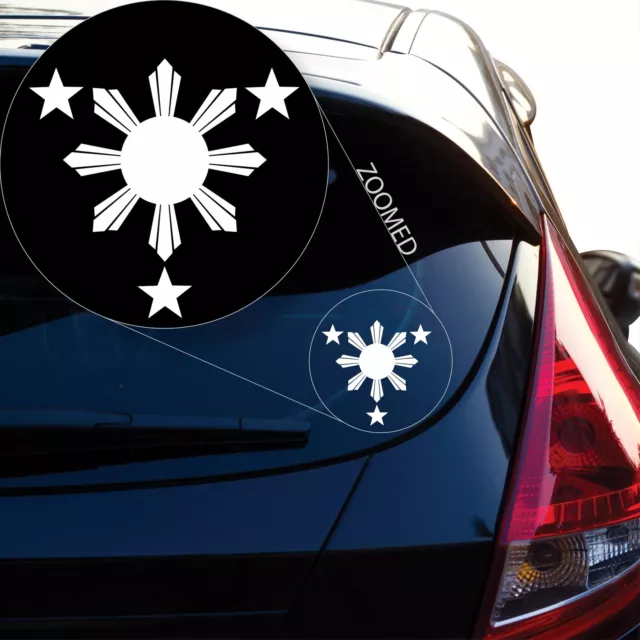 Philippines Flag 1 Sun and 3  Stars Logo. Filipino Decal Sticker for Car Window,