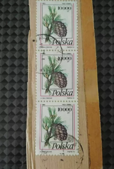 Lot Timbres Pologne Polska Balcerzak 10 000 zl pwpw 93 Pinus oblitérés set rare