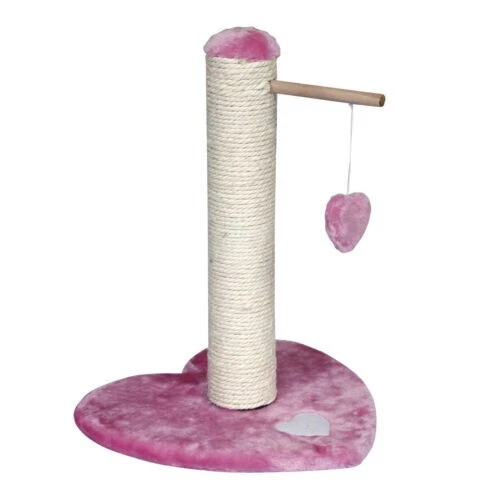 Gor Pets Piel Sintética Corazón Gato Rascador Sisal Poste para Rascar y Juguete Colgante 46 cm