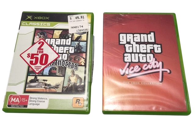 GTA GRAND THEFT Auto Vice City San Andreas Game XBOX Complete