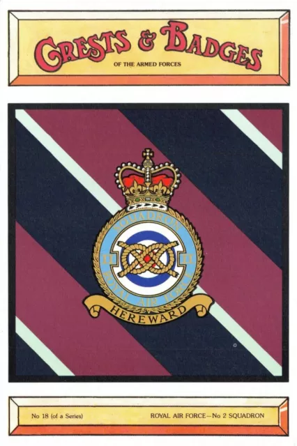 Postcard RAF Royal Air Force No.2 Squadron Crest Badge No.18 NEW BK18