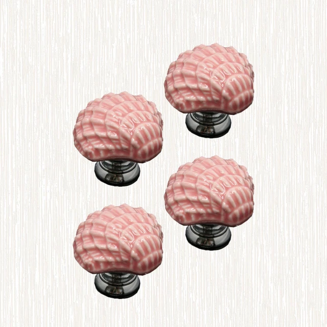 4 Pcs Shoe Cabinet Knobs Shell Drawer Handles Dresser Drawer Pulls Bookcase 3