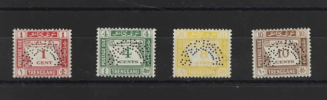 Malaiische Staaten Terengganu, 1937, P 1-4 Spec., ungebraucht