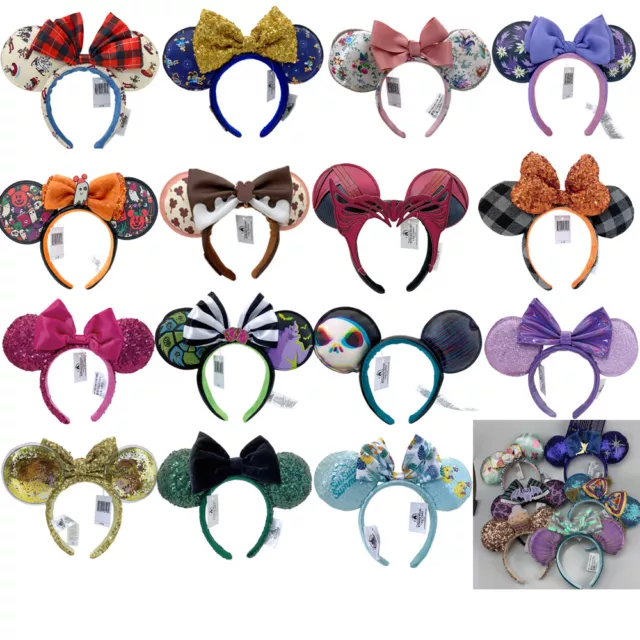 Minnie Mouse Ears Bow Snowflake Cos Belle Ariel Disney-Park Mickey Headband