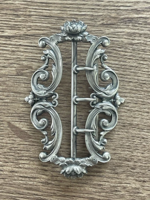 Ancienne Boucle De Ceinture En Metal Argenté Paris 75001