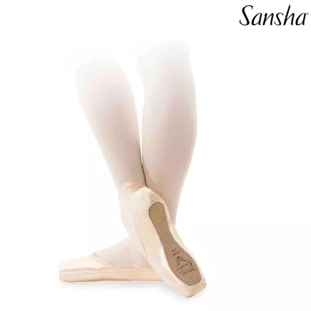 PUNTE SANSHA DEBUTANTE D101S M / W +nastri +sacchetto DANZA CLASSICA PRIMA PUNTA