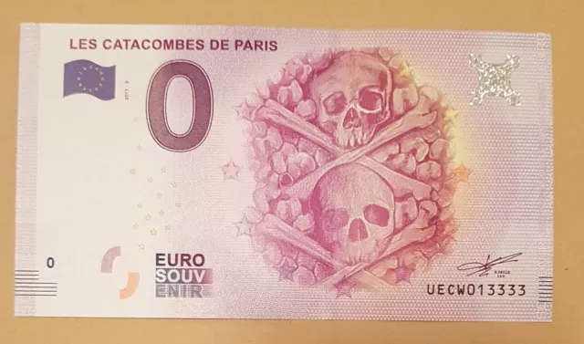 billet touristique souvenir 0 euro 2017 - Euro schein  - catacombes Paris