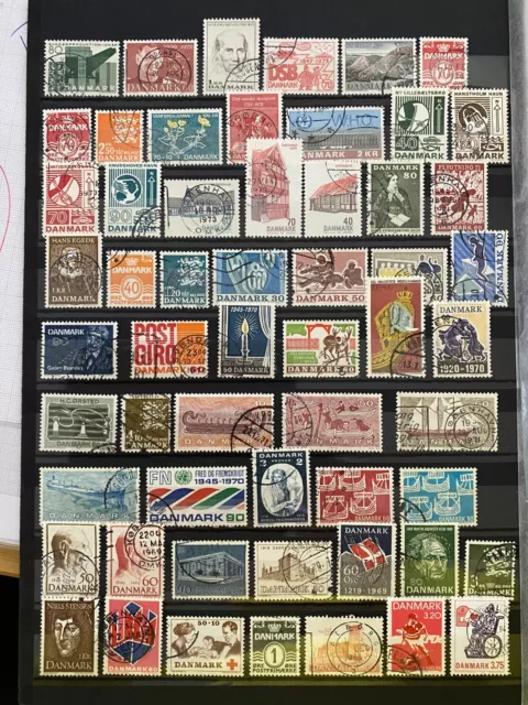 Briefmarken Dänemark, Doubletten gestempelt, 1 DIN-A4 Seite, DK4