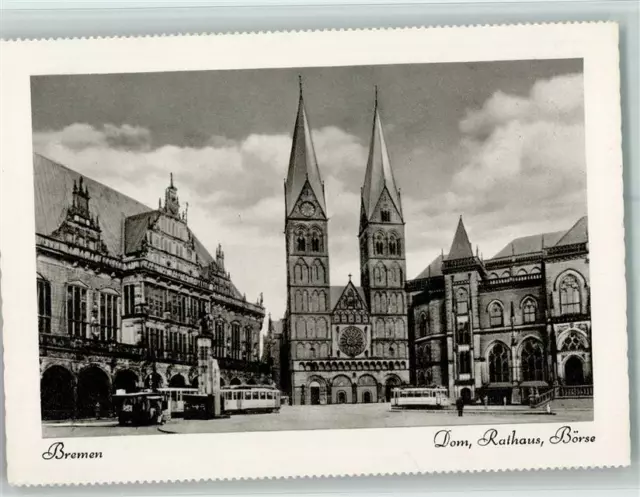 40106571 - 2800 Bremen Dom Rathaus Boerse Strassenbahnen Bremen Stadtkreis