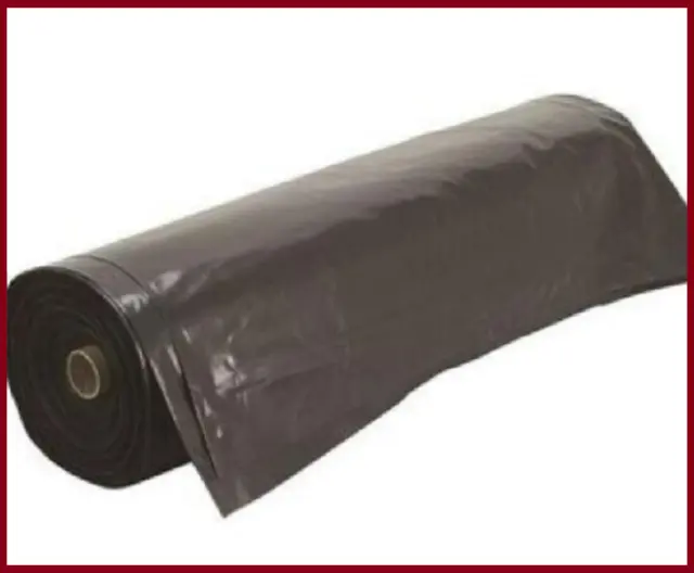 Plastic Sheeting Roll 10 X 25 Ft Black 3 Mil Drop Cloth Duty Polyethylene-Cover*