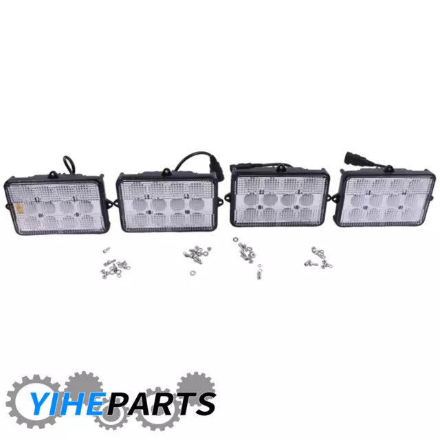 4X 6"x4" LED Upper Cab Light AH159332 AH170565 ForJohn Deere 9400 9500 9600 9450