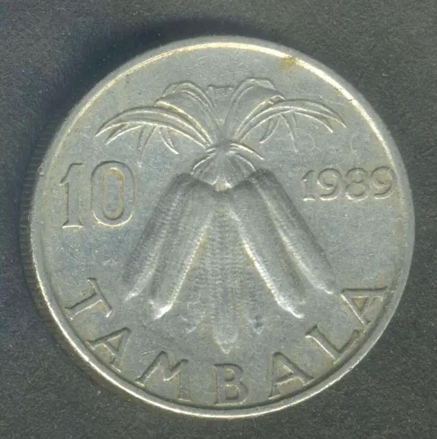 Malawi 10 tambala 1989 Nickel plated Steel /magnetic/ Rare
