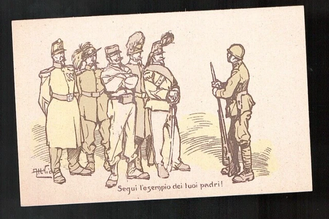 Cartolina Militare Non  Viaggiata Illustratore Attilio