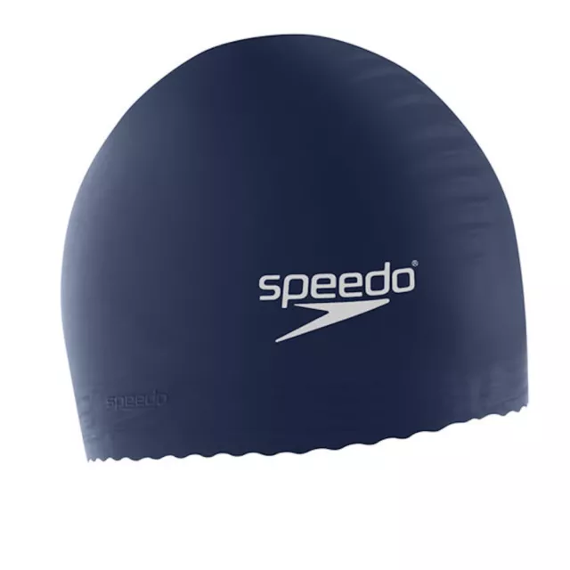 Speedo Solid Latex Adullt Swim Cap, Navy