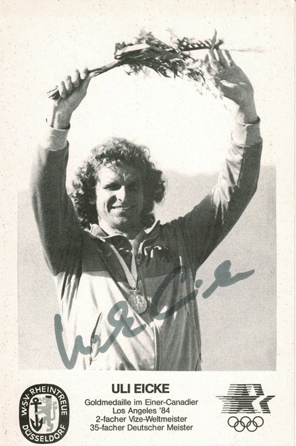 Autogramm Ulrich Eicke original Olympiasieger 1984 Kanu Einer-Canadier