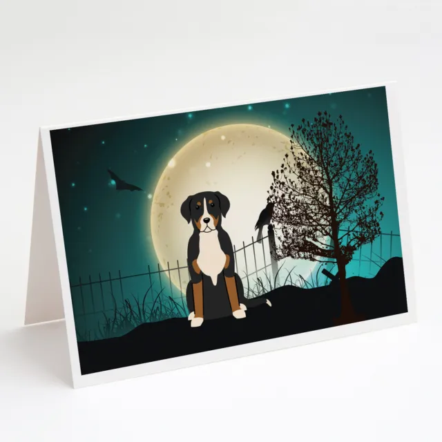 Halloween Scary Greater Swiss Mountain Dog Cards Envelopes Pack of 8 BB2227GCA7P