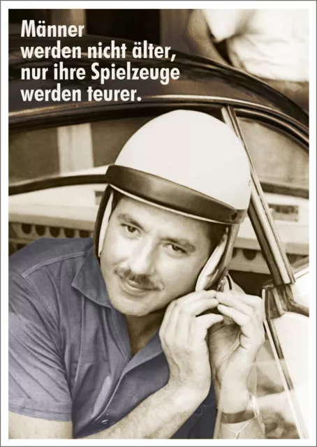 Postkarte Spruch lustig Männer werden nicht älter, nur ihre Spielzeuge werden...