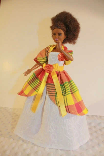 ROBE FEMME BAL madras cr ole martiniquais fleurs soleil barbie