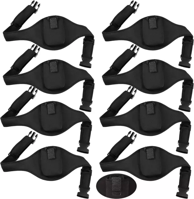 8 Pack Mic Belt with anti Dropping Strap, Neoprene Microphone Carrier Pouch Adju