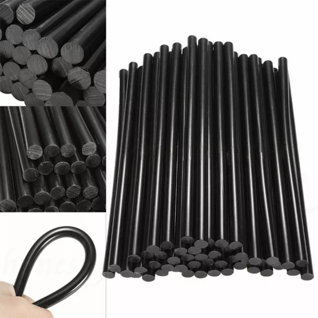 1-50Lot de 11 mm Dia 200 mm Noir Longueur fer à souder Hot Melt Bâtons de colle