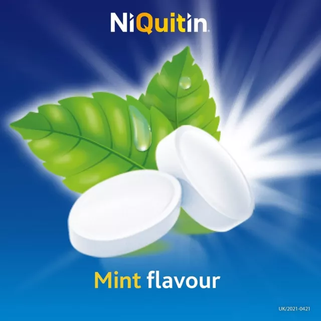 NiQuitin Minis 4 mg Como Nuevo 60 Pastillas Aliviar Antojos Súbitos Dejar de Fumar Ayuda Nuevo 3