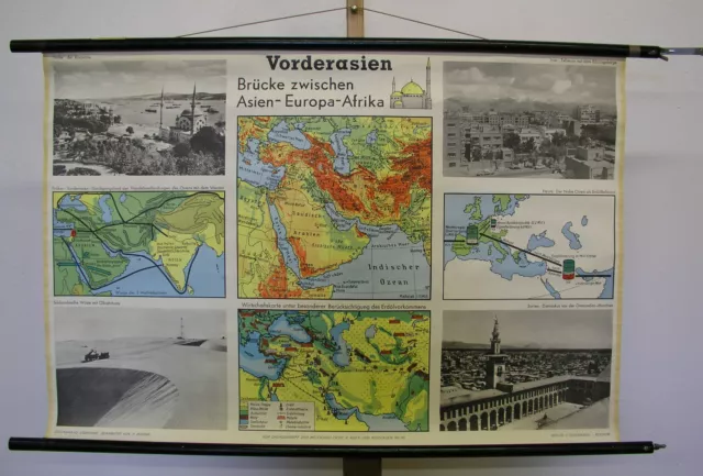 School wall map wall map Turkey Bosphorus Asia Minor map 99x67cm map card ~1960