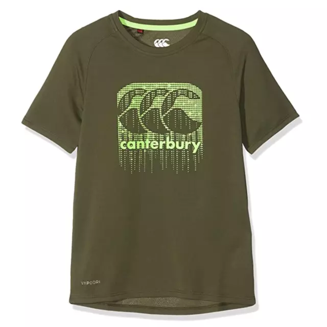 Canterbury Rugby Kid's T-Shirt (Size 8Y) Vapodri Poly Large Logo Top - New