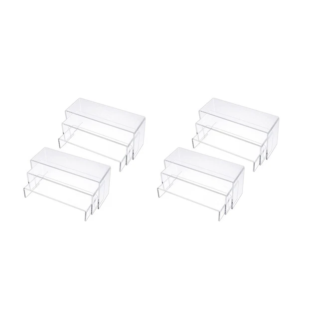 Acrylic Display Risers, Clear Stands Shelf for Display 12Pcs I6U8
