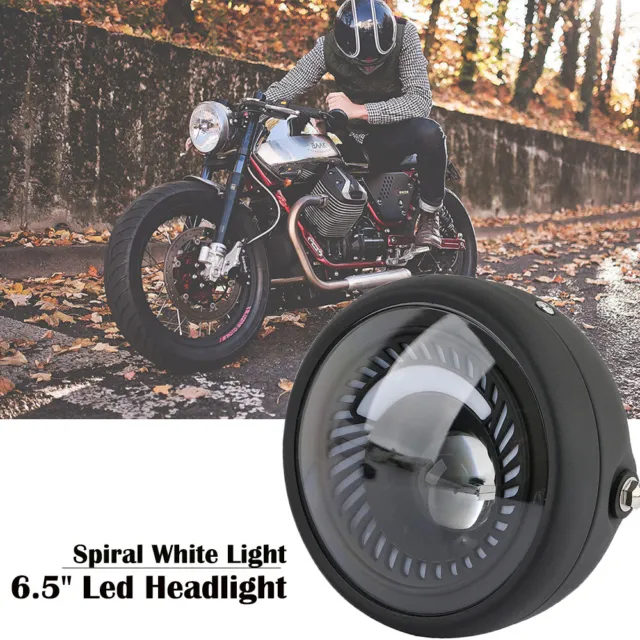 6.5 Pouce Phare de Moto LED Clignotant Lumière Ampoule Headlight Pour Cafe Race
