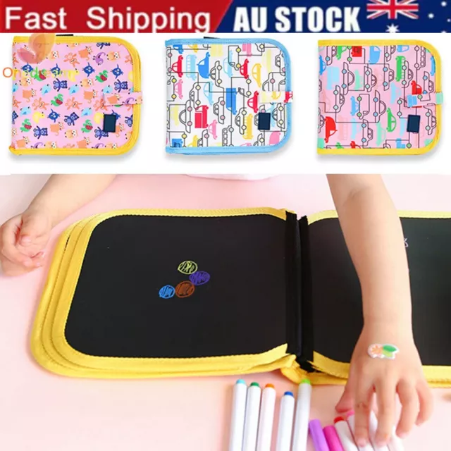Erasable Doodle-Book Kids Painting Toy Drawing Pad Writing Pen Board Boys Gifts