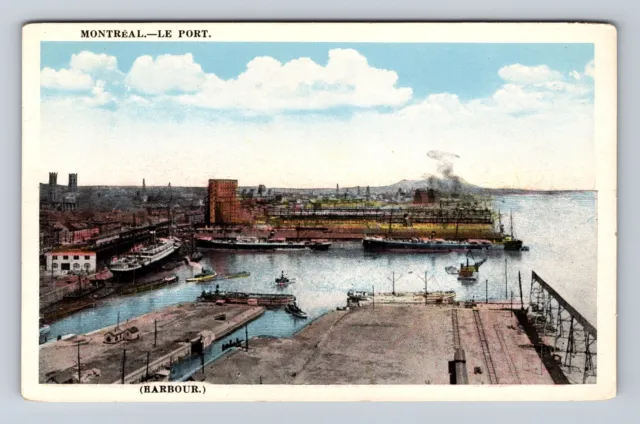 Montreal Quebec-Canada, Scenic Harbor Views, Antique Vintage Postcard