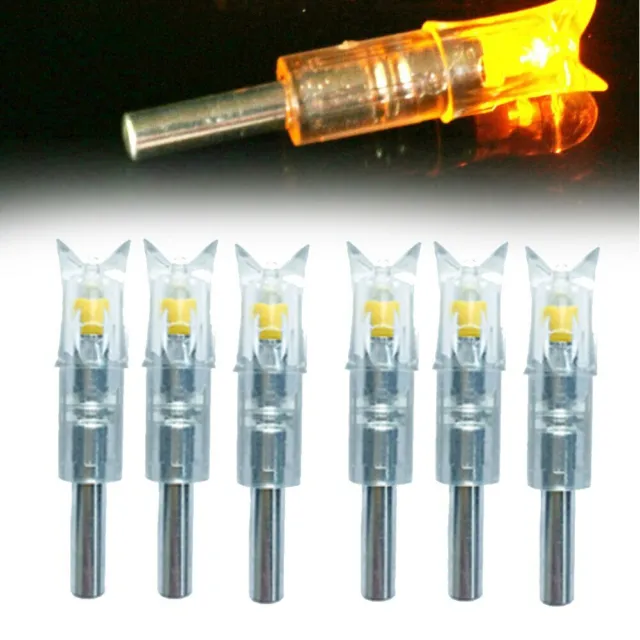 6Pcs Lighted Led Nocks for Arrows .300/7.62mm Inside Diameter with Switch Button