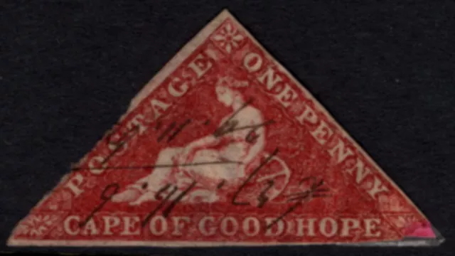 Cape of Good Hope - 1864 1d Dp CARMINE-RED SG 18 Used Cv £325 [D6071]