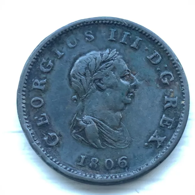 King George III  Half-Penny Coin  1806