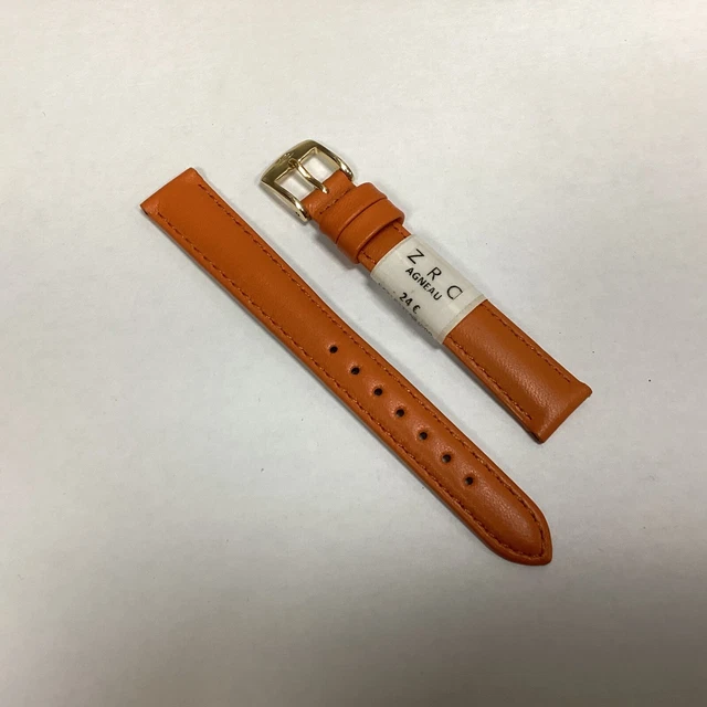 Bracelet De Montre ZRC 14mm - Cuir D'agneau Bleu Marine, Neuf