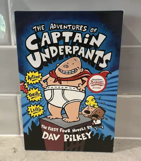 4x The Adventures Of Captain Underpants Movie Set Series 1-4 Dav Pilkey Box Set