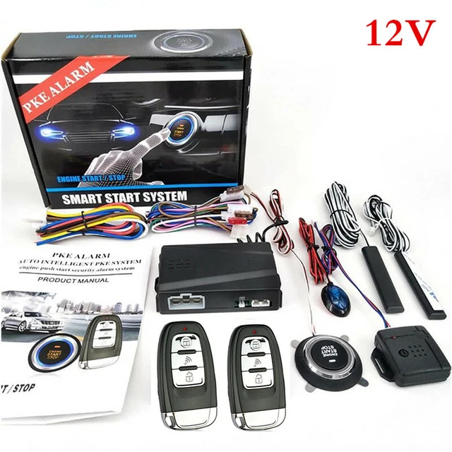 12V Car Keyless Entry Remote One-button Start Stop Engine Start Alarm System