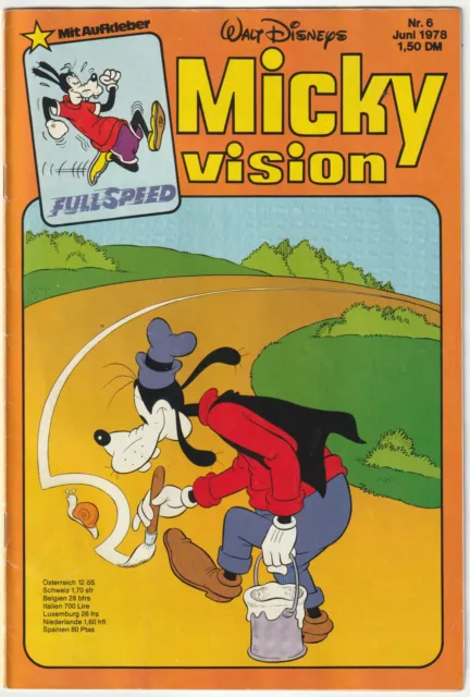 ✪ MICKYVISION #06/1978 ohne Beilage, Ehapa COMIC-HEFT Z1- *Walt Disney