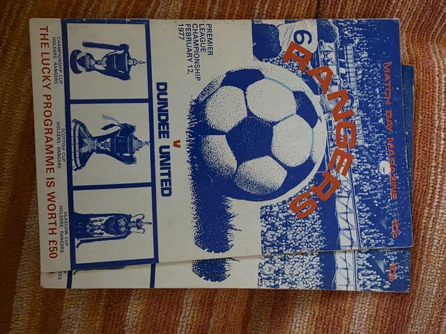 16 X RANGERS Home Programmes From Season 1976-77 L11 Some Writing £17. ...