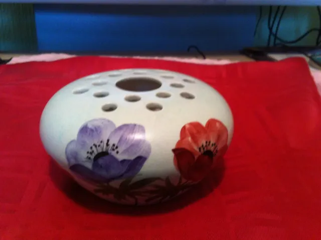 Vintage Radford Ceramic Posy Bowl /Rose Bowl Hand Painted - Anemone design